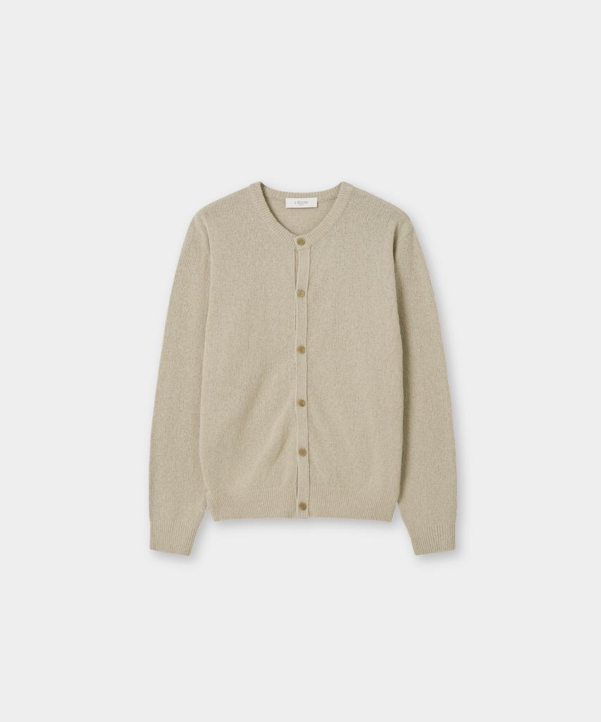 Jeilium Varmon Summer Boucle Round Neck Cardigan Beige