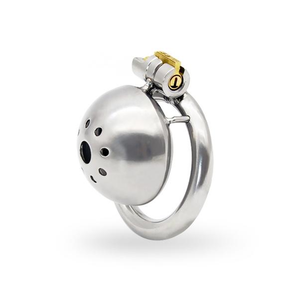 Stainless Steel Small Male Device Short Cage with Stealth Ring Adult Toys