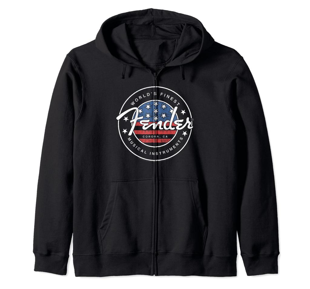 Fender American Flag Circle Stamp Logo Zip Hoodie