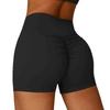 Women's High Waist Ruched Yoga Shorts - Peach Lift, Tight Fit Sports & Running Shorts