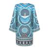 Spring and Autumn Women's Ethnic Style Printed Long-sleeved V-neck Casual Dress