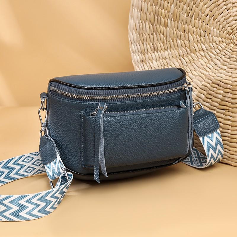 First Layer Cowhide Saddle Bag Large Capacity Shoulder Bag Simple Leather Women'S Bag Soft Leather Women'S Oblique Span Bag