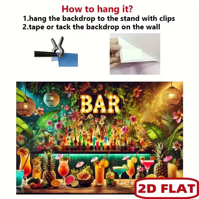 2D Summer Beach Bar Background Cloth Colorful Drinks Photo Booth Prop