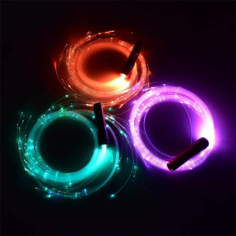150CM RGB LED Fiber Optic Whip 360° Rotation More Modes and Effects Light Up Waving Holiday Lighting Fiber Optic Dance Whips