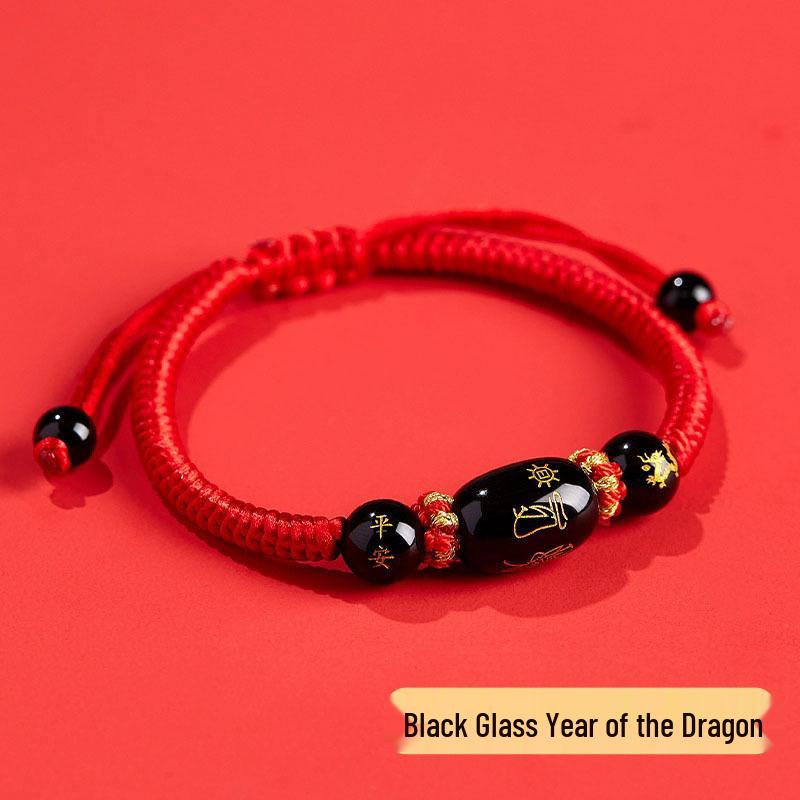 2026 Year of the Horse Zodiac Red Rope Bracelet - Women's/Men's Tai Sui Protective Charm for Horse, Rat, Ox, Rabbit Signs