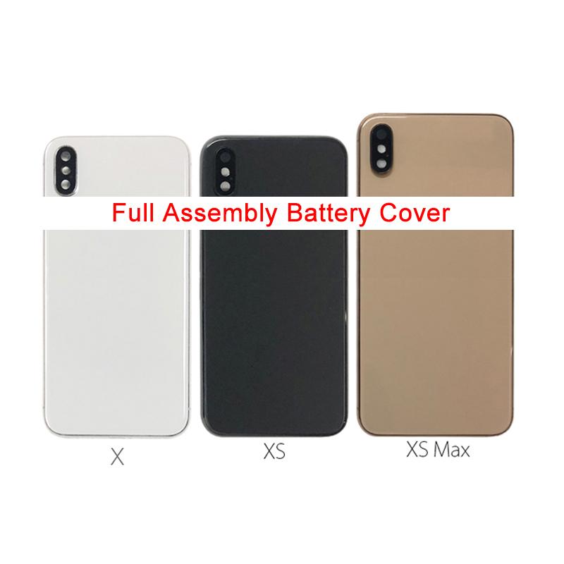 Full Assembly Back Cover For iPhone X XR XS MAX Housing Battery Rear Door Middle Chassis Frame with Flex Cable Spare Parts