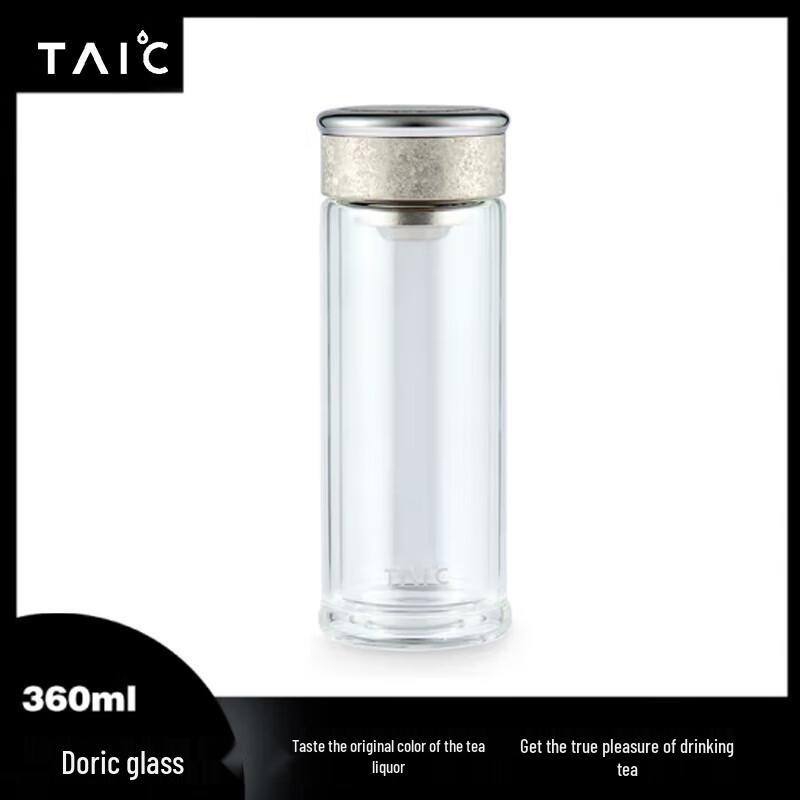 TAIC Insulated Borosilicate Glass Water Bottle