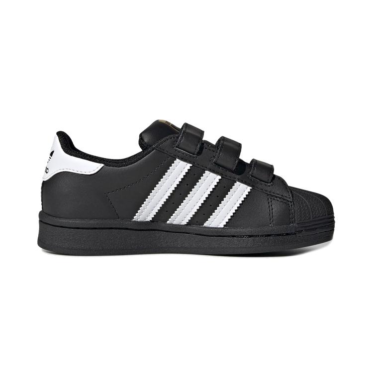 adidas Originals SUPERSTAR Fashion Anti Kick Low Top Skateboard Shoes Black White Children Aged 3 7 Years Old EF4840