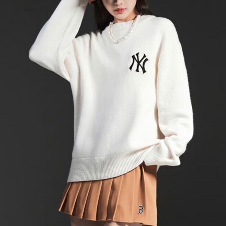 New MLB New York Yankees Sweaters Unisex Cream 3AKPB0126-50CRS