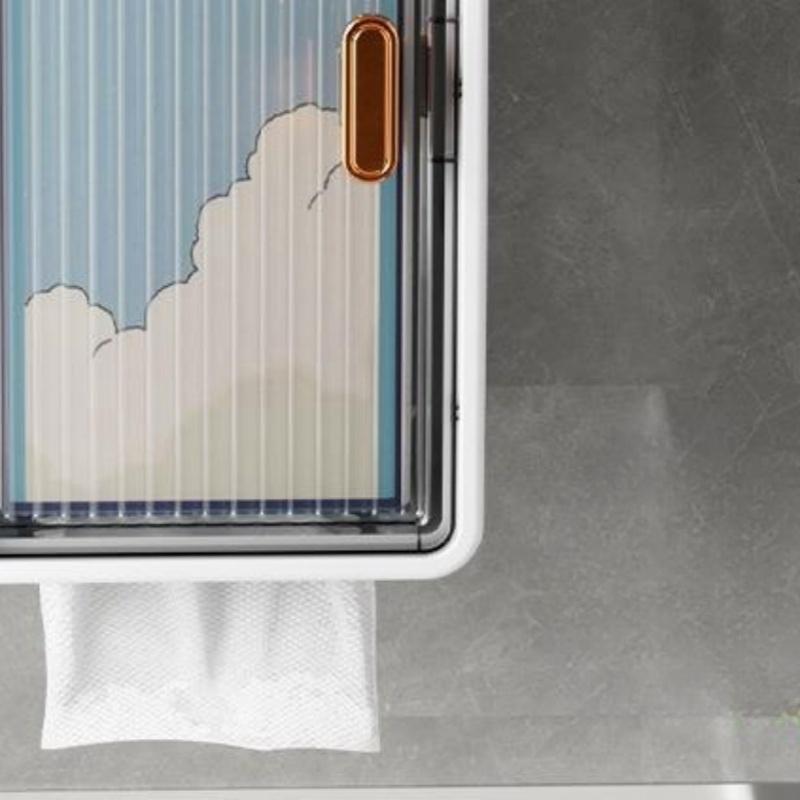 Badezimmerregal, an der Wand montiert, wasserdicht, Tissue-Box, multifunktionales Aufbewahrungsregal für Toilettenartikel, Aufbewahrungsbox, Shampoo-Organizer, neu