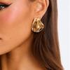 Accessories, Commuter Versatile Irregularly Folded Metal Stud Earrings, Geometric Round Striped Earrings Earrings