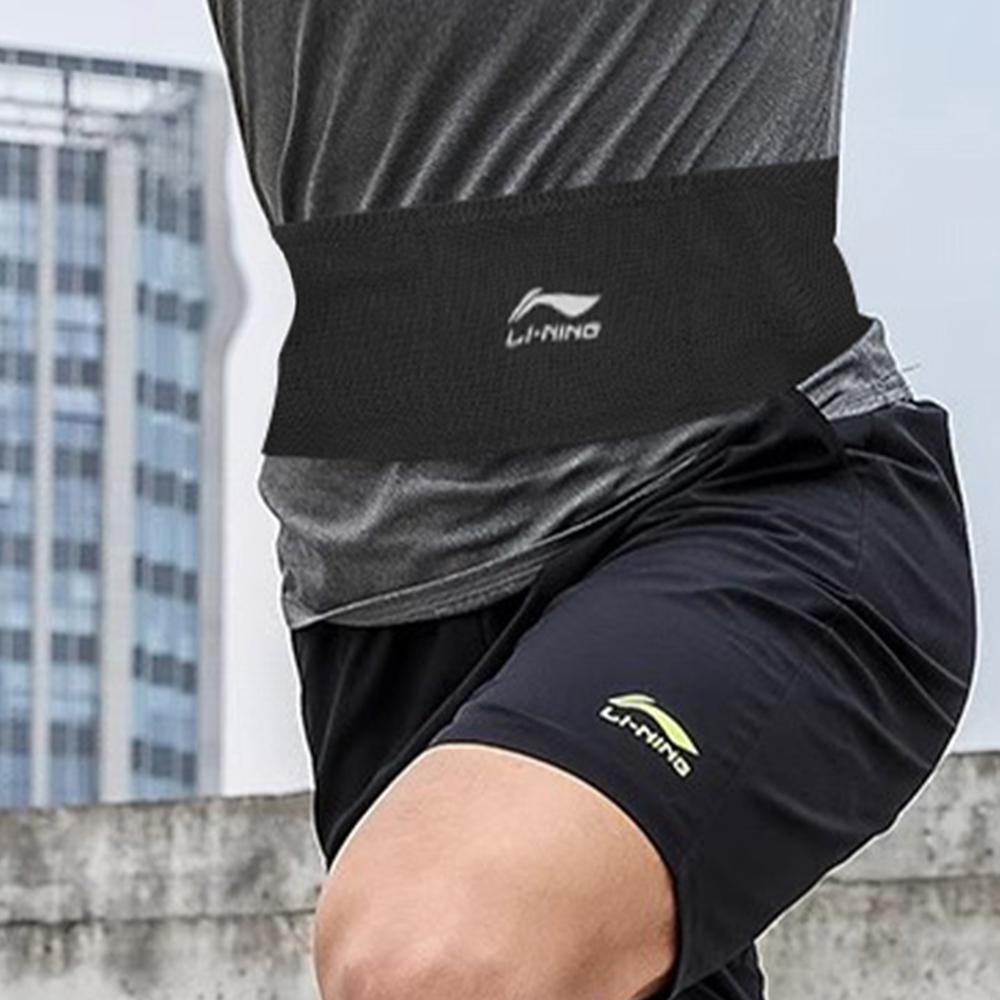 Li Ning Sport Freizeit Fitness Radfahren Einfarbige Nylon Hüfttasche Unisex Hüfttasche Schwarz ABLT141-1