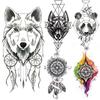 1 PC 210*114MM  Mermaid Temporary Tattoo For Women Men Realistic Fox Lion Flower Tattoos Sticker Back Arm Disposable Death Skull Fake Tatoo