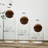 Hand-Blown Lead-Free High Borosilicate Glass Round Flower Tea  Storage Transparent Container Glass Jars with  Cork Stopper Lids