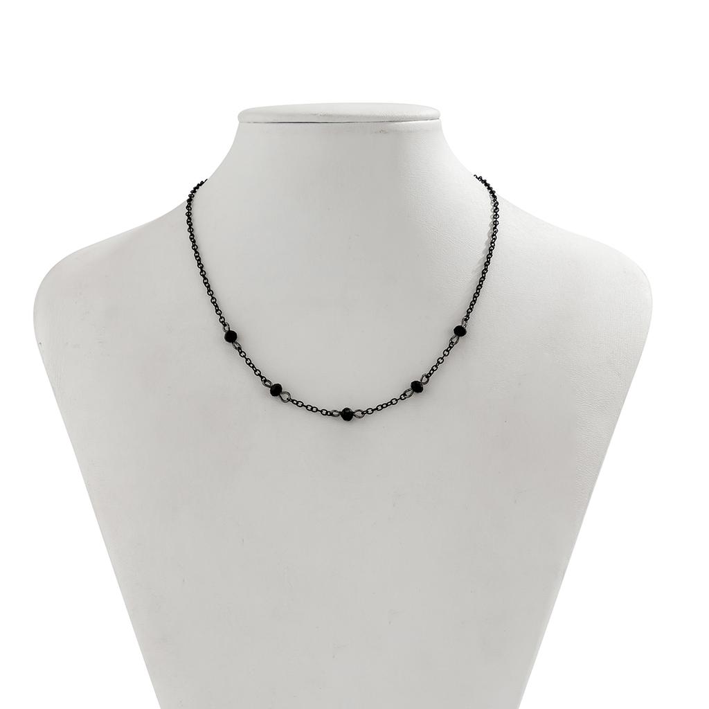 Salircon Gothic Black Spray Painted Metal Chain Short Necklace Women's Korean Fine Chain Choker Necklace Trend Neck Jewelry