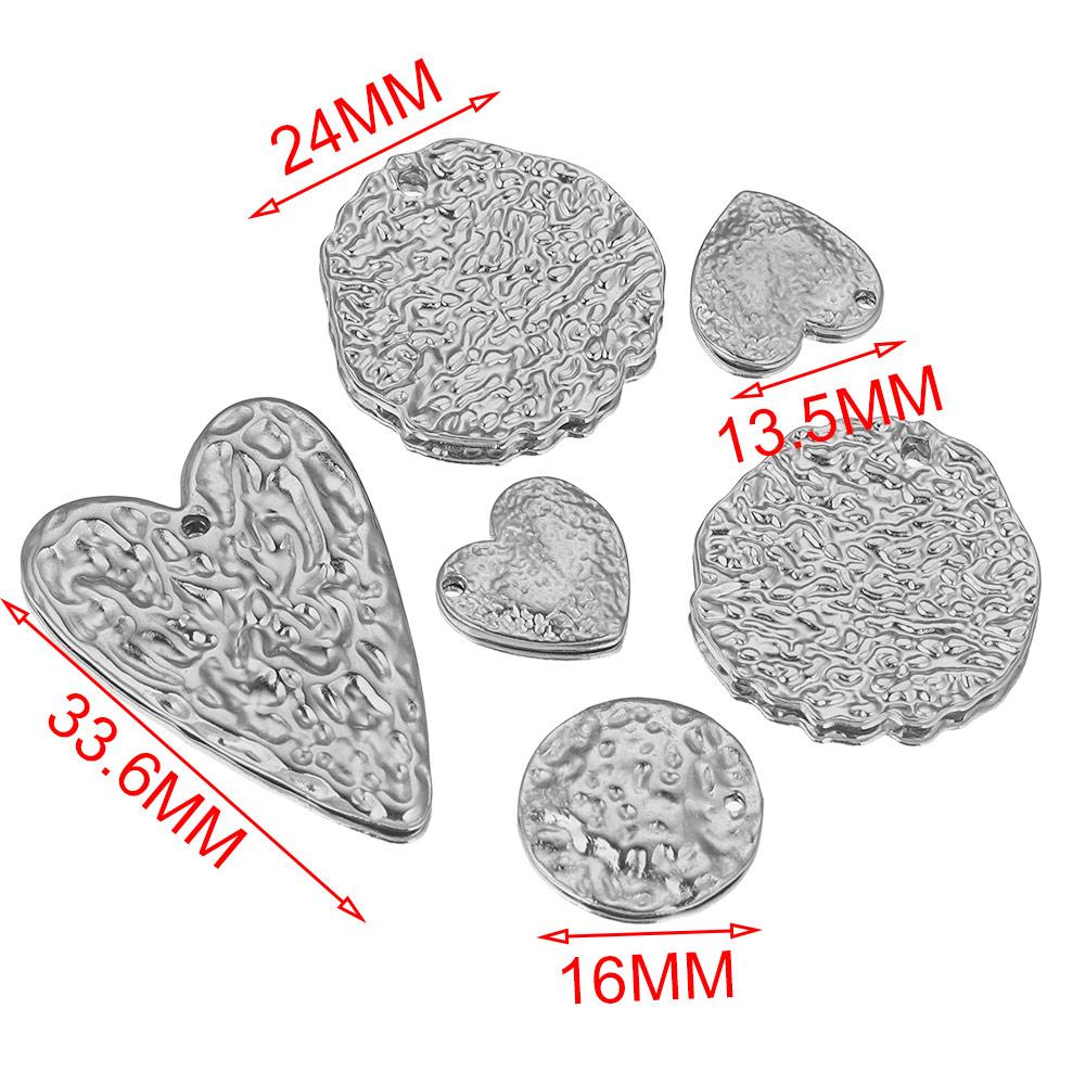 5 szt. Stal Nierdzewna Zawieszki Serca Do Biżuterii Tłoczone Pozłacane Okrągłe Materiały Do Wyrobu Kolczyków Złącza Zawieszek Elementy DIY