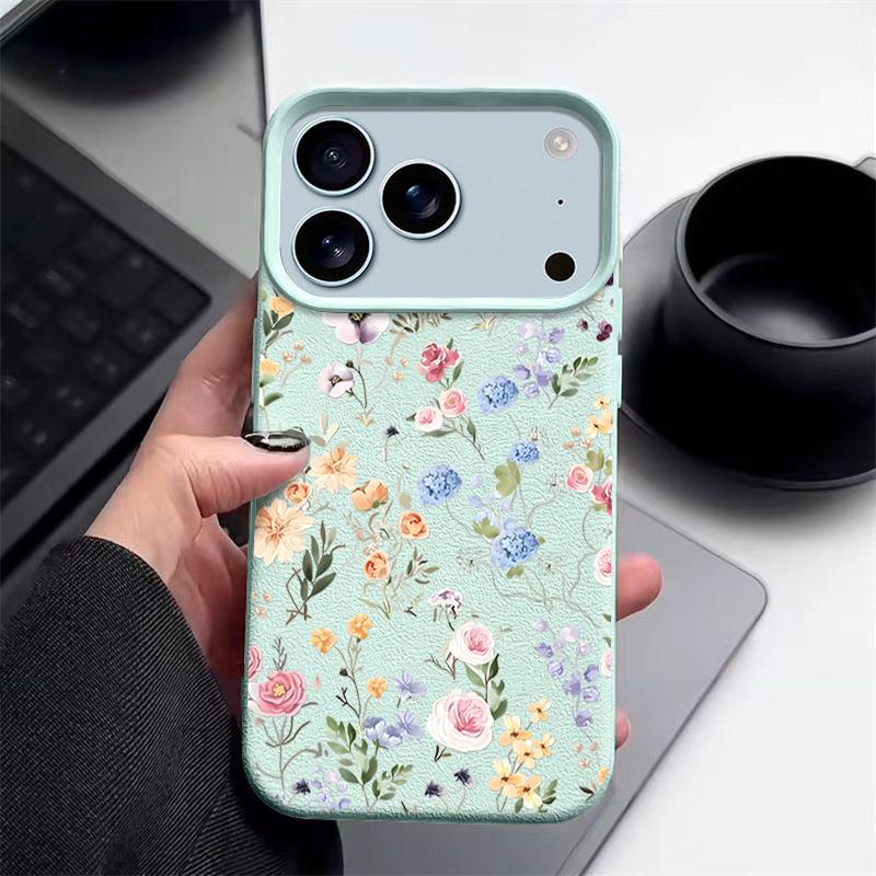 Elegant Floral Vine Pattern Anti-Yellowing TPU Case with Full-Body Shockproof Protection for iPhone 17 Pro Max Air 16e 16 15 14 13