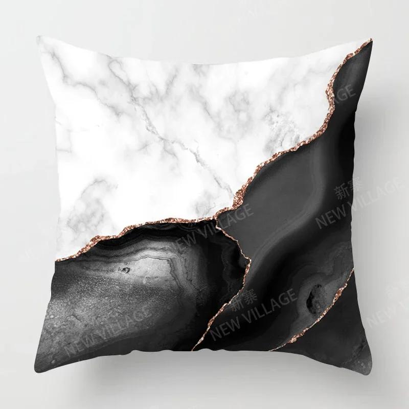 Abstrakcyjny Wzór Osobowości Czarny Marmur Poszewka na Poduszkę Dekoracja Domu Poszewka na Poduszkę Dekoracyjną Dekoracja Sofy w Salonie