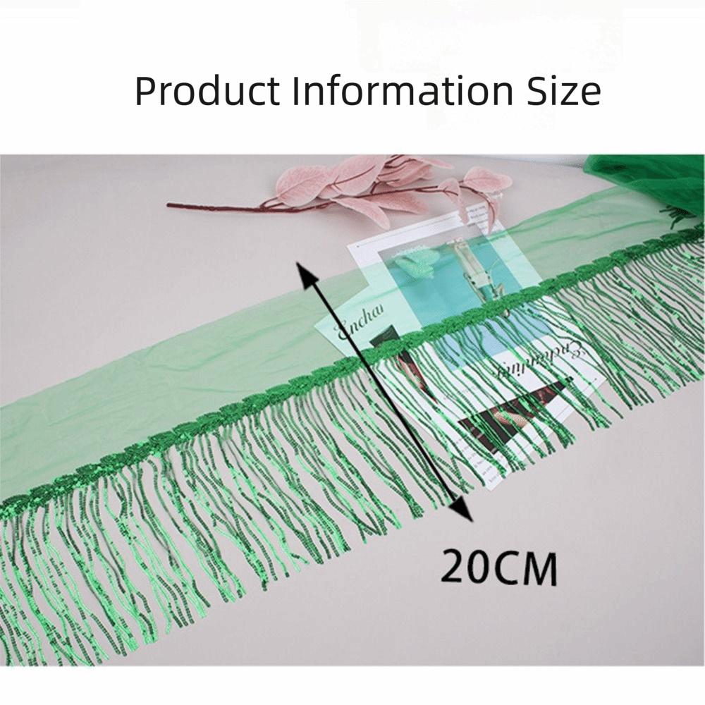10 Yards DIY Accessories Lace Ribbon 20cm Width Glitter Tassels Decorative Trimmings Dance Costume