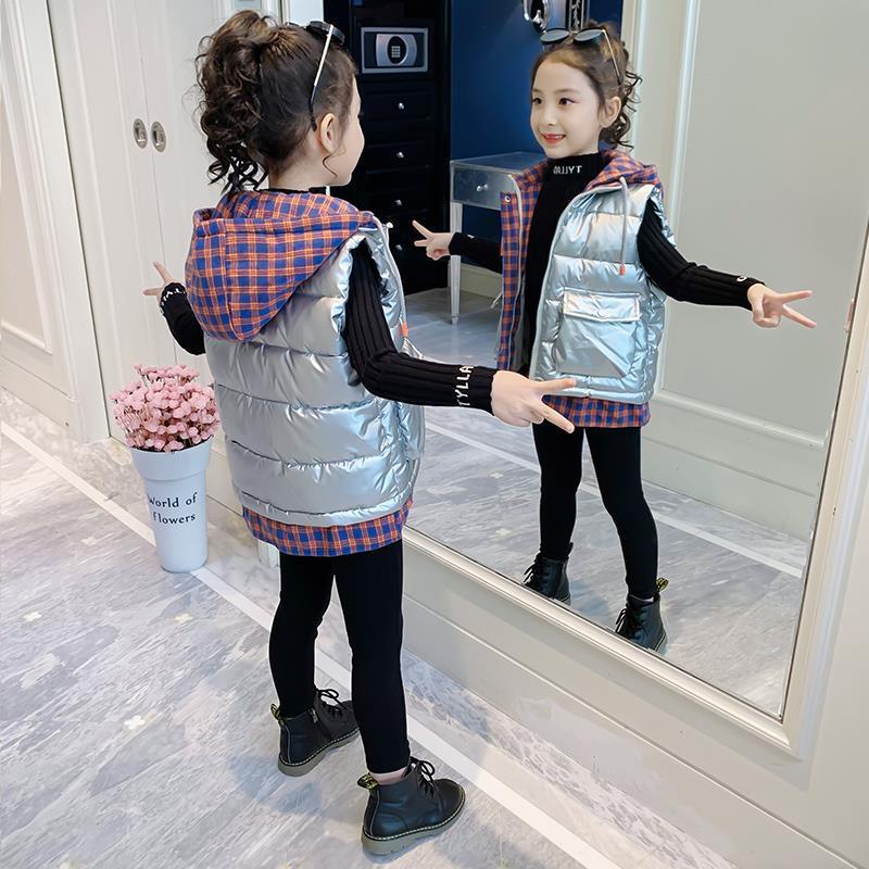 Girls' Fashionable Cotton Vest Jacket - 2025 Winter Style, Thickened Two-Piece Outerwear for Autumn and Winter