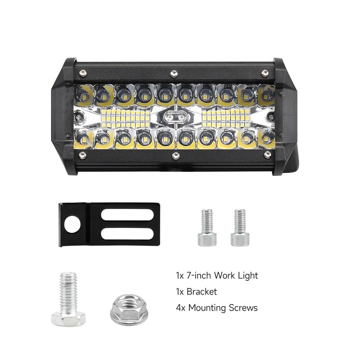 

7-дюймовые 10 Вт комбинированные светодиодные фонари для бездорожья, точечный прожектор для работы, вождения, внедорожных лодок, автомобилей, тягачей, грузовиков, внедорожников, квадроциклов, 12 В 24 В