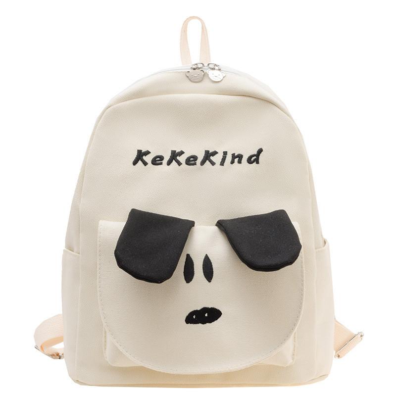 Cat Theme Dog Canvas Backpack Outdoor Large Capacity Schoolbag Breathable