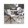 Chaise de salle à manger - MUVOE - Pivotante - Velours gris - Ergonomique - Design moderne