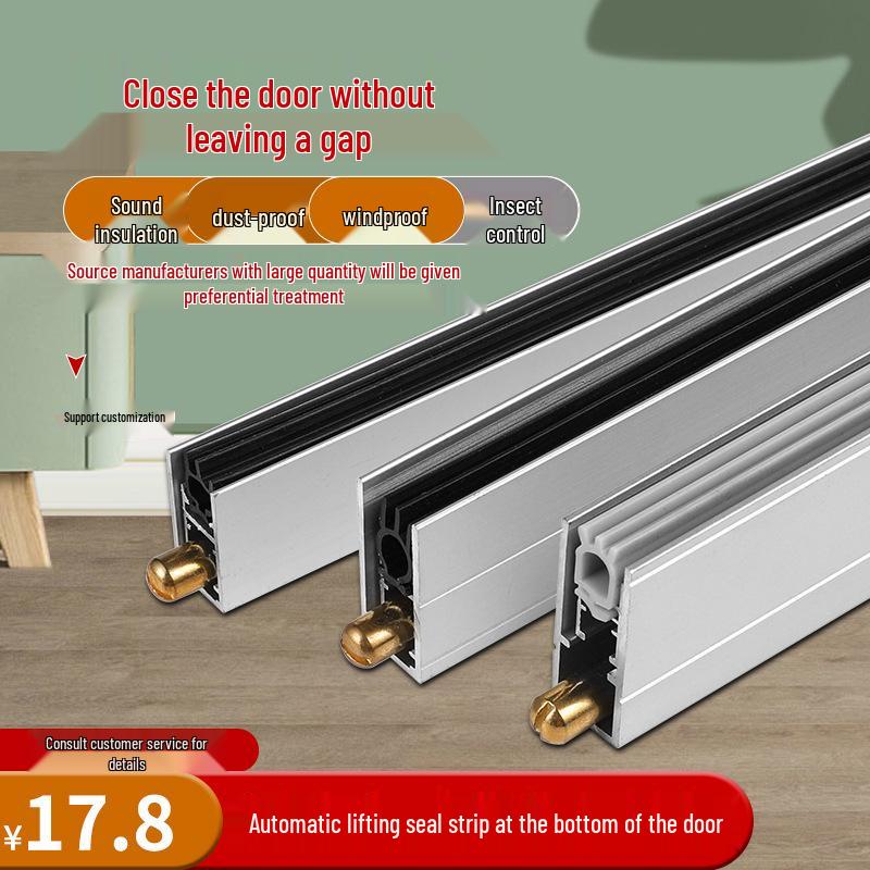 Automatic Lifting Soundproof Door Bottom Sealing Strip: Silent, Dustproof, Windproof Solution for Wooden Hotel Bedroom Doors