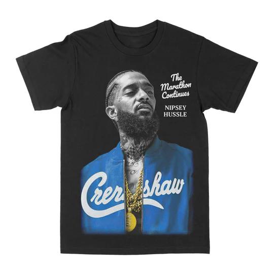 Nipsey Hussle Unisex Black Cotton TShirt Casual Streetwear Hip Hop Style XL