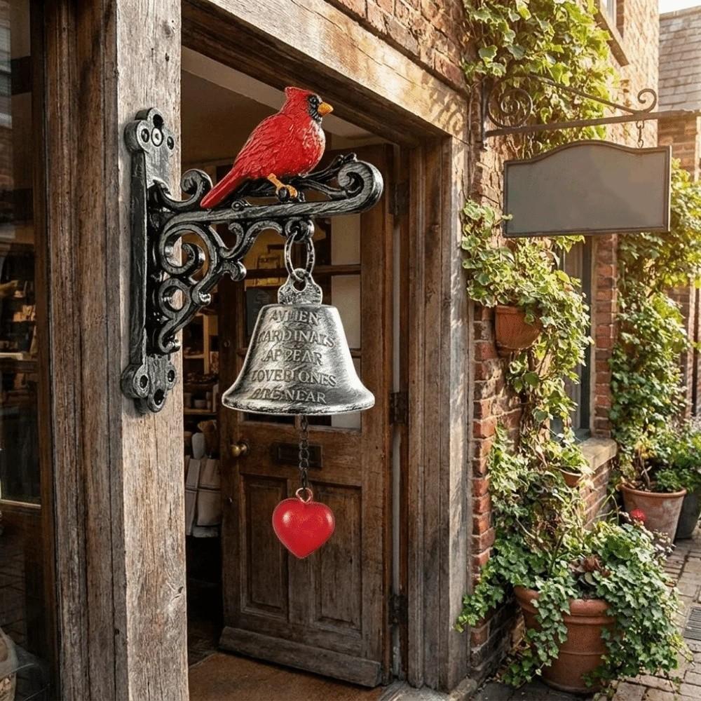 Metal Red Bird Doorbell Sturdy Retro Doorbell Rural Style Wall Mounted Doorbell  Entrance Door