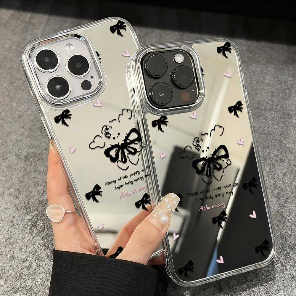 Many Styles Makeup Mirror Phone Case For IPhone 17 17E 16E 16 Pro Max 13 11 15 14 12 Air Cute Cat Painted Funda Coque Cover