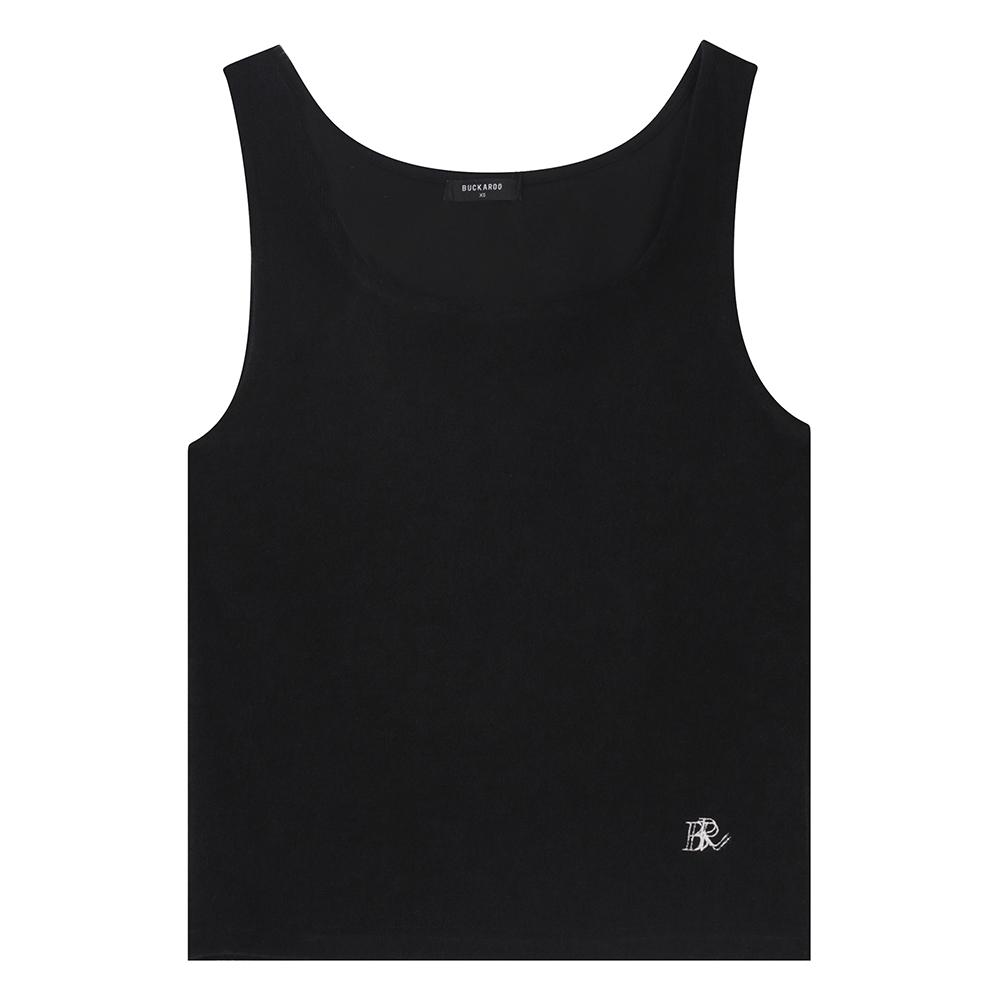 Burkeru Women S Terry Towel Sleeveless Tank Top Black Black_S
