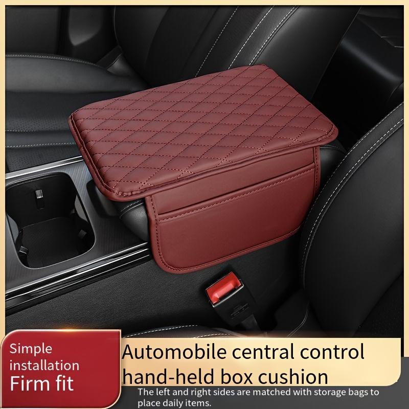 1pc Universal Car Armrest Heightening Pad with Side Storage Bag: PU Leather for Enhanced Comfort Easy Installation and Fit