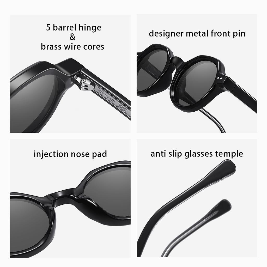 2026 Fashion Oval Sunglasses Outdoor Sports UV400 Sun Protection Glasses Men's Retro High-Quality Acrylic CP-Plugged Goggles