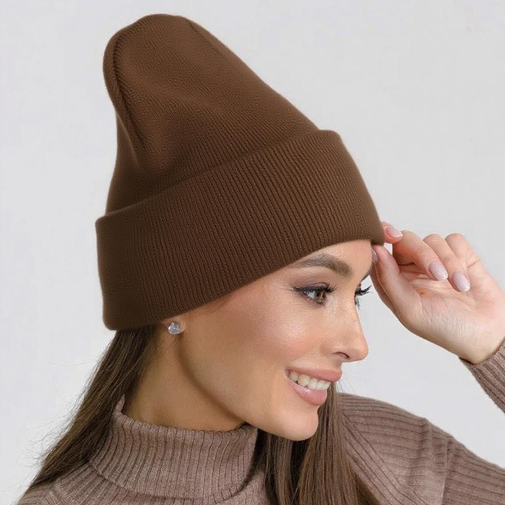 

Women s Thick Knitted Elastic Cold Hat Warm Autumn Winter Outdoor Travel Suitable Knitwear for Ladies One Size