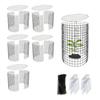 Wire Plant Protector with Top Cover Detachable Wire Mesh Plant Cage Plant Shield Keep Animals Out for Garden Plants Flowers Vegetables