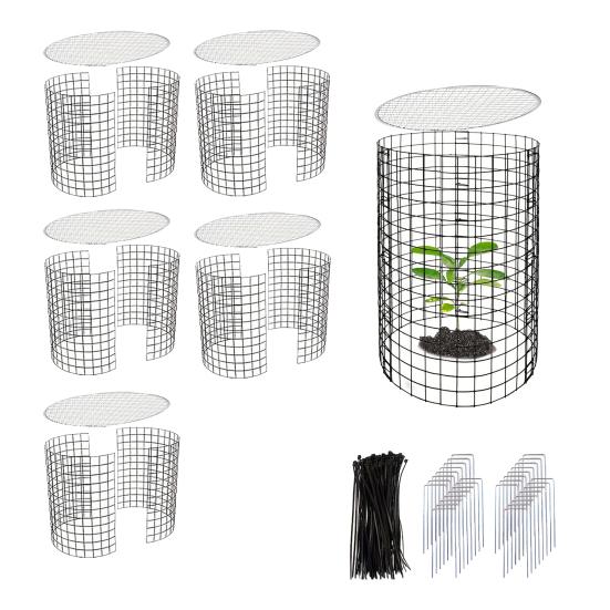 Wire Plant Protector with Top Cover Detachable Wire Mesh Plant Cage Plant Shield Keep Animals Out for Garden Plants Flowers Vegetables
