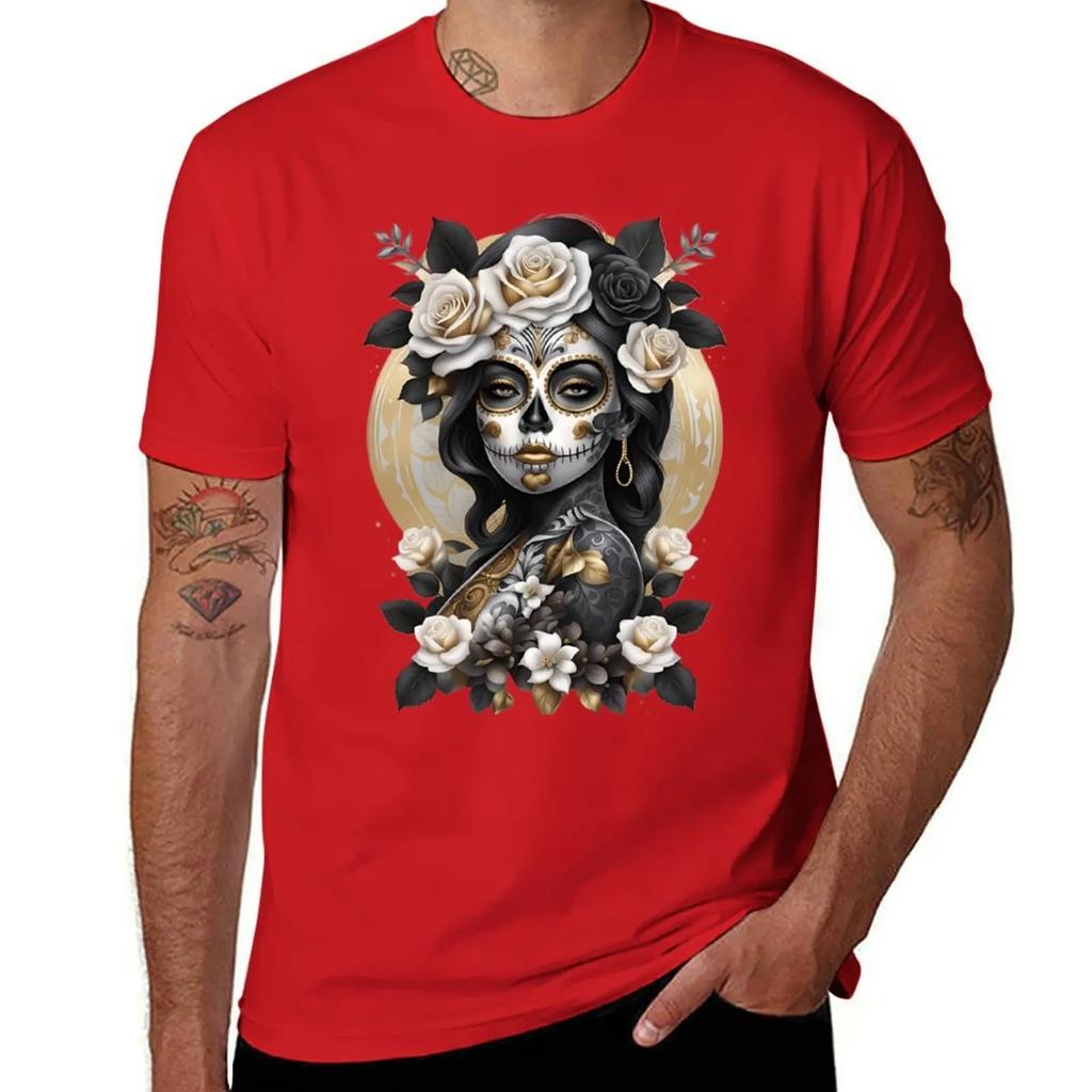 Catrina de Oro - Golden Catrina T-Shirt quick drying custom shirt cute clothes oversized graphic tee clothes for men