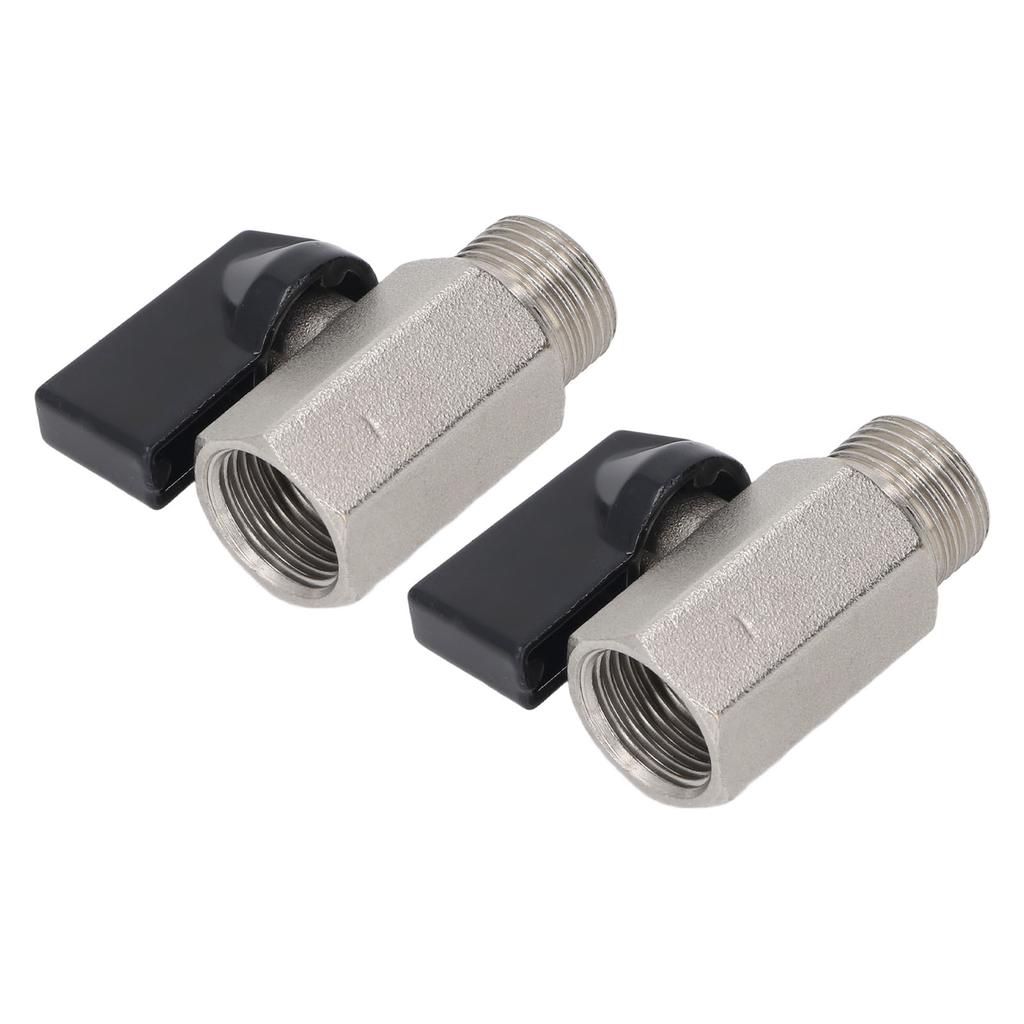 2Pcs Ball Valve Brass Plated Sand Blasting G38 Female Male Ball Valve for Piping Systems