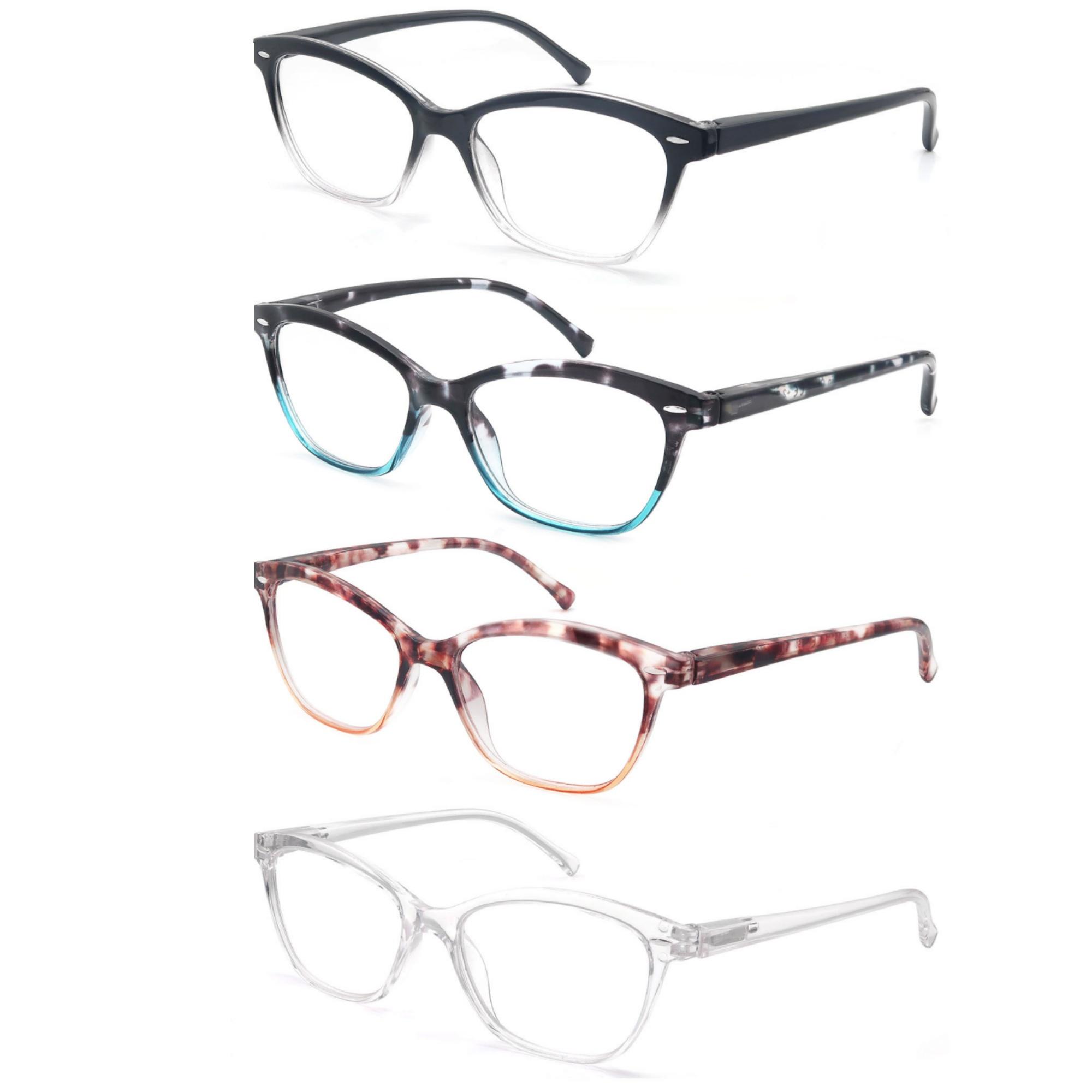 

MODFANS 4 пары - Очки для чтения Модные ридеры Оправа Пружинные петли Для мужчин и женщин 4.0