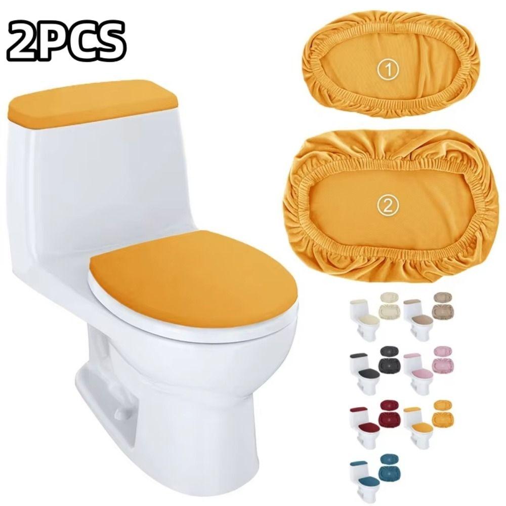 Set da 2 Pezzi Copriseggiolino Morbido Monocolore Copri Serbatoio Copri WC Maniche Protettive