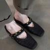 Fashion Flats Women Mules Shoes Elegant Woman Slippers Weave 2025 Summer Slides Slingback Designer Sandals Party Dress Mujer Zapatillas