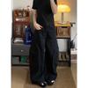 American Vintage 2000s Style High Waist Brown Jeans Pants 2025 Summer Women's Baggy Y2K Wide Leg Denim Trouser Female Clothes
