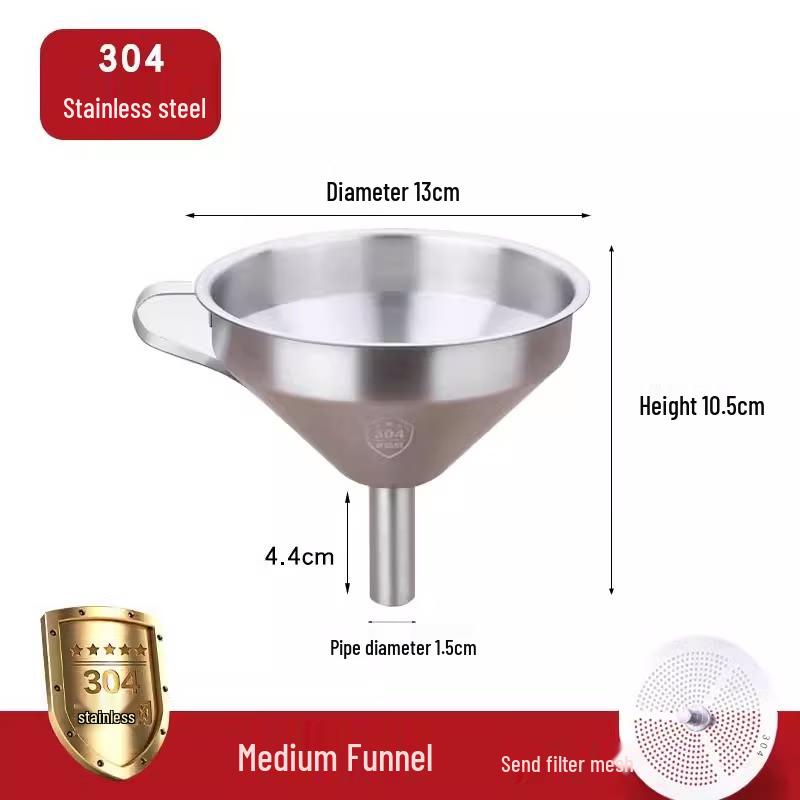 Ruhan Thickened Stainless Steel Funnel Set with Filter