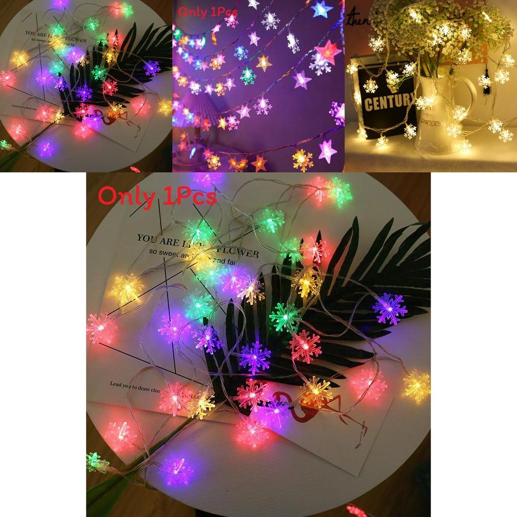 Stars Snowflakes Outdoor Solar Led String Lights Tent Decor For Camping And Party