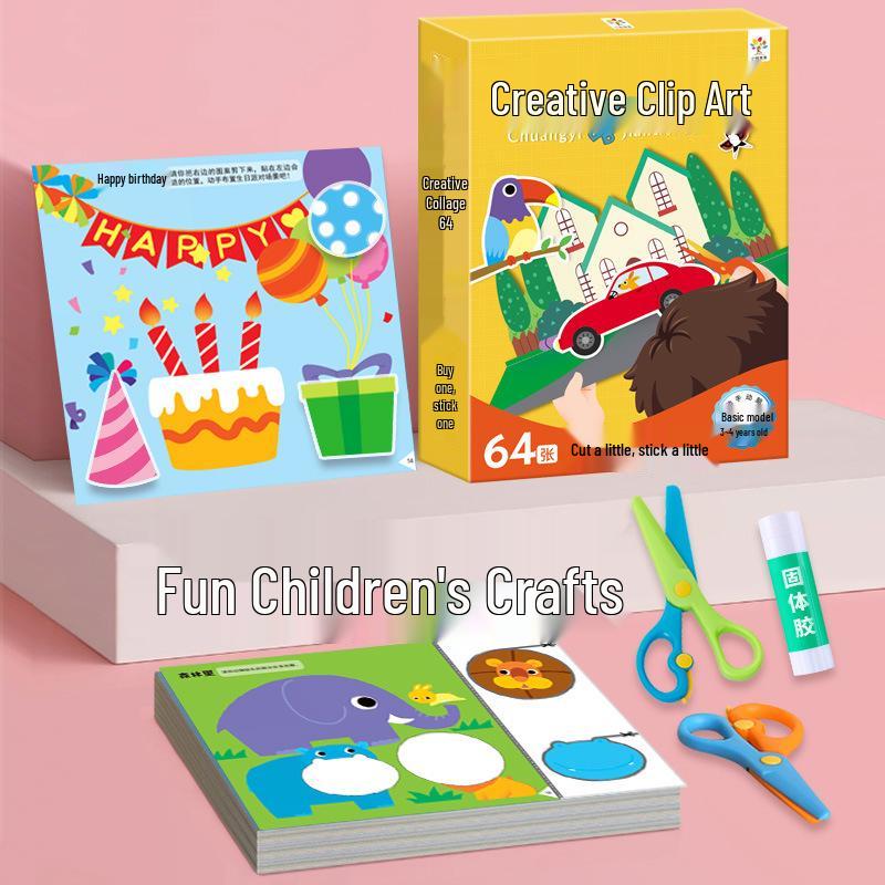 

Creative Collage: Paper Cutting & Brain Development Toy for Ages 3-6