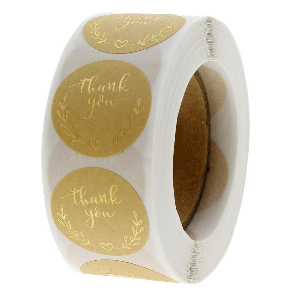 50-500pcs Labels Thank You Stickers Round Wedding Stickers For Party Favors Decoration Envelope Seals Stationery Stickers