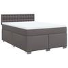 Cadre de lit avec matelas - 140x190 cm - Similicuir gris - Lumières LED personnalisables - 2 places