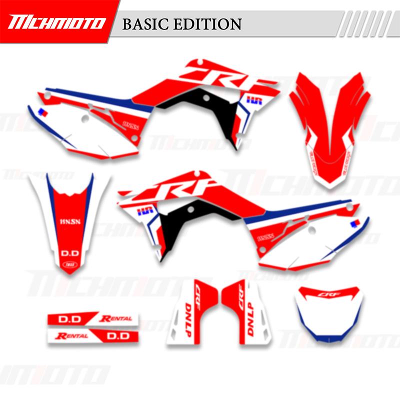MCHMFG Graphics Decals Stickers Kits For Honda 2018- CRF250R 2017 2018 CRF450R Number Name Background