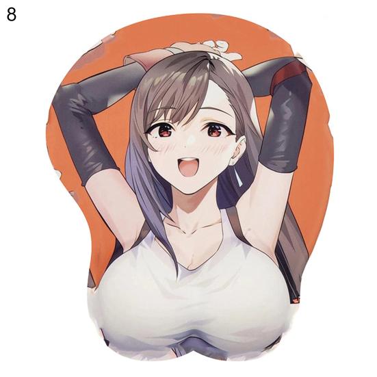 Anime Mouse Pad Chest Non-slip Cartoon 3D Sexy Rubber Mat Wrist Support Single